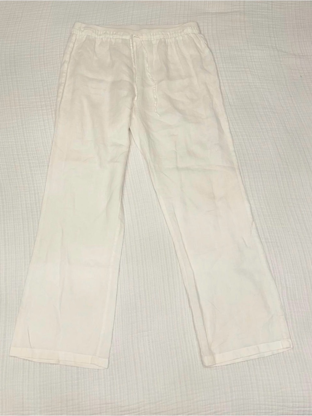company ellen tracy white linen blend pants